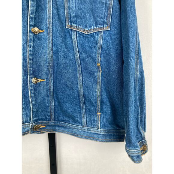 Vtg Sunbelt Sport Embroidered Patchwork Denim Jacket XL Boho Southwest Colorful - Picture 5 of 10